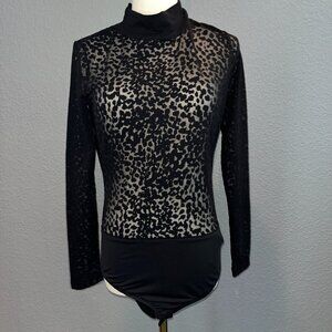 ALLSAINTS BELA LEOPARD SHEER BODYSUIT NEW WITH TAGS - Long Sleeve Mock Neck -  4